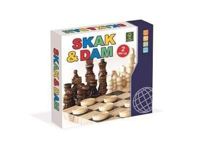 Skak og dam i træ - brætspil