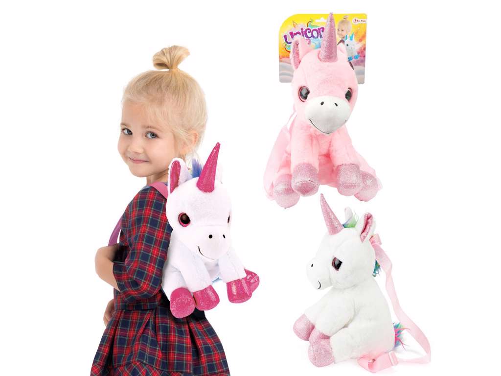 Enhjørninge bamse taske på 30 cm