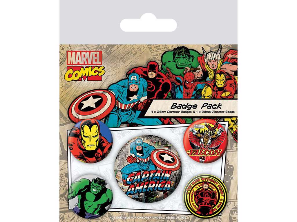 Marvel Retro Captain America 5-pak badge