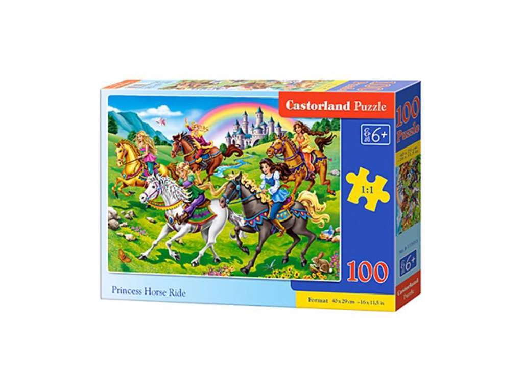 Prinsesser til hest puslespil med 100 brikker fra Castorland