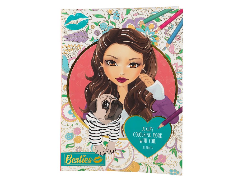 Bestie Malebog, A4, 24 ark luksusfolie i hvid/guld