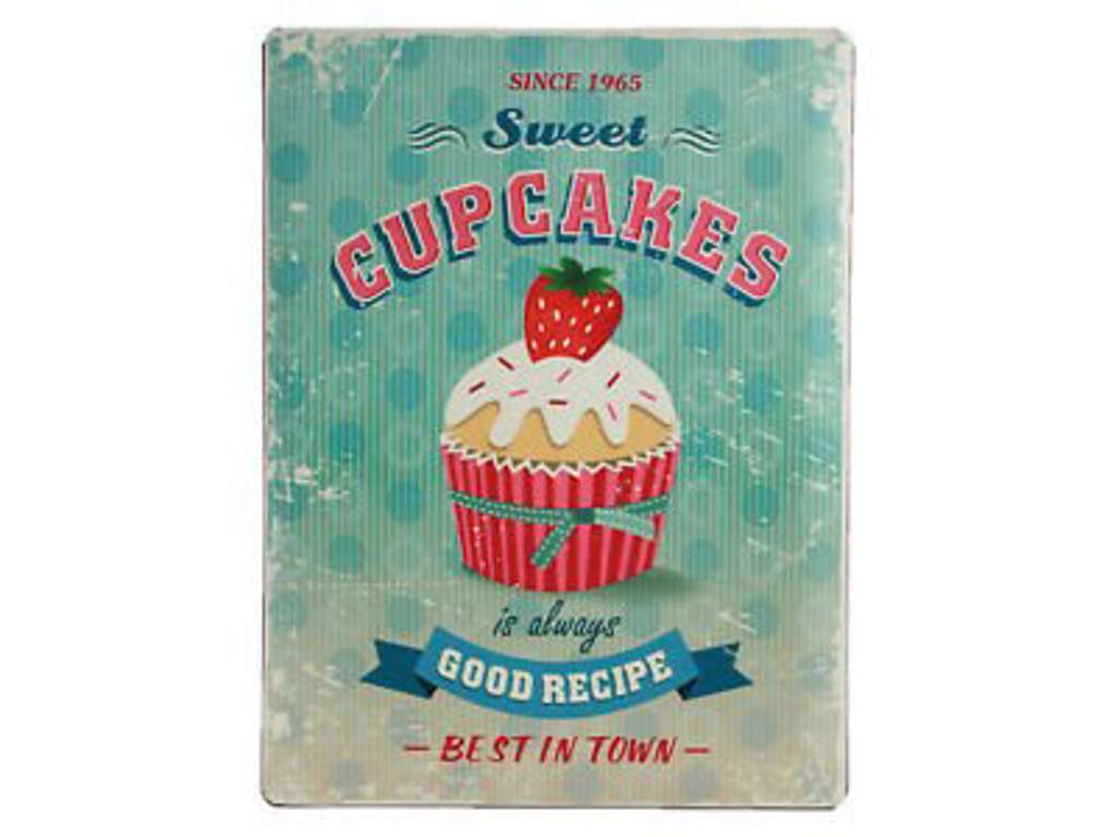 Sweet Cupcakes metal skilt 30 x 40 cm