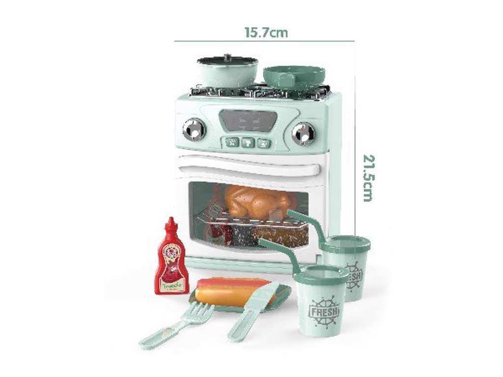 Elektrisk komfur og ovn med tilbehør