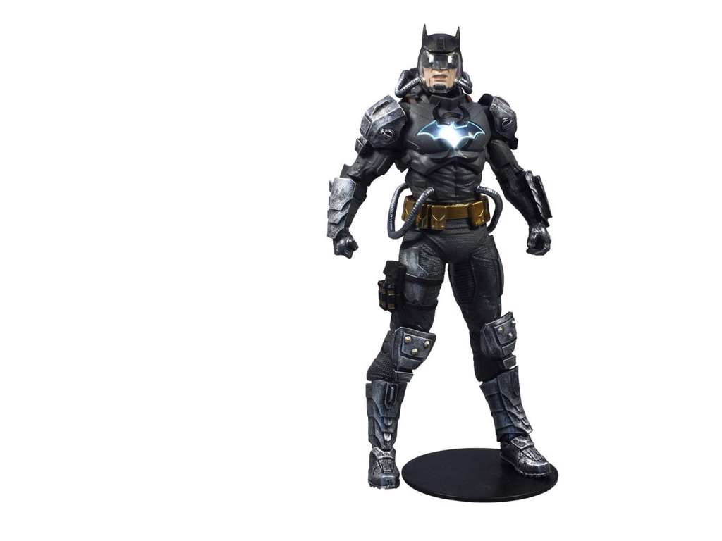 DC Multiverse Batman Hazmat Suit Gold Label Light Up Batman Symbol actionfigur på 18 cm