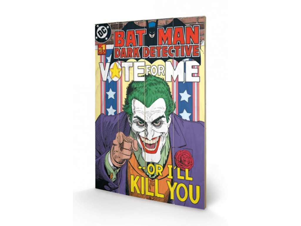 Batman The Joker - "Vote For Me" træ plade "plakat" 40x60cm