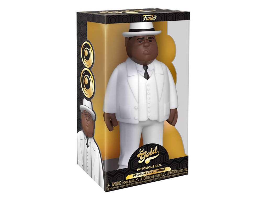 Notorious B.I.G. Vinyl Gold Figure Biggie Smalls White Suit 30 cm