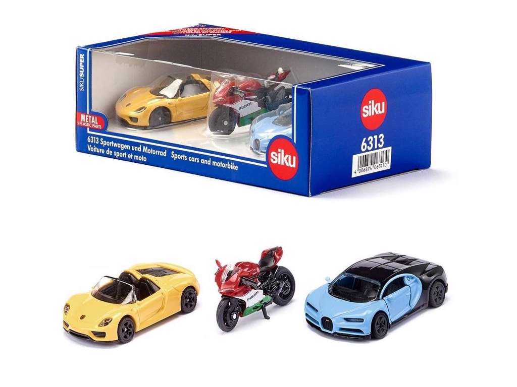 Siku sportsvogne og motorcykel - 6313