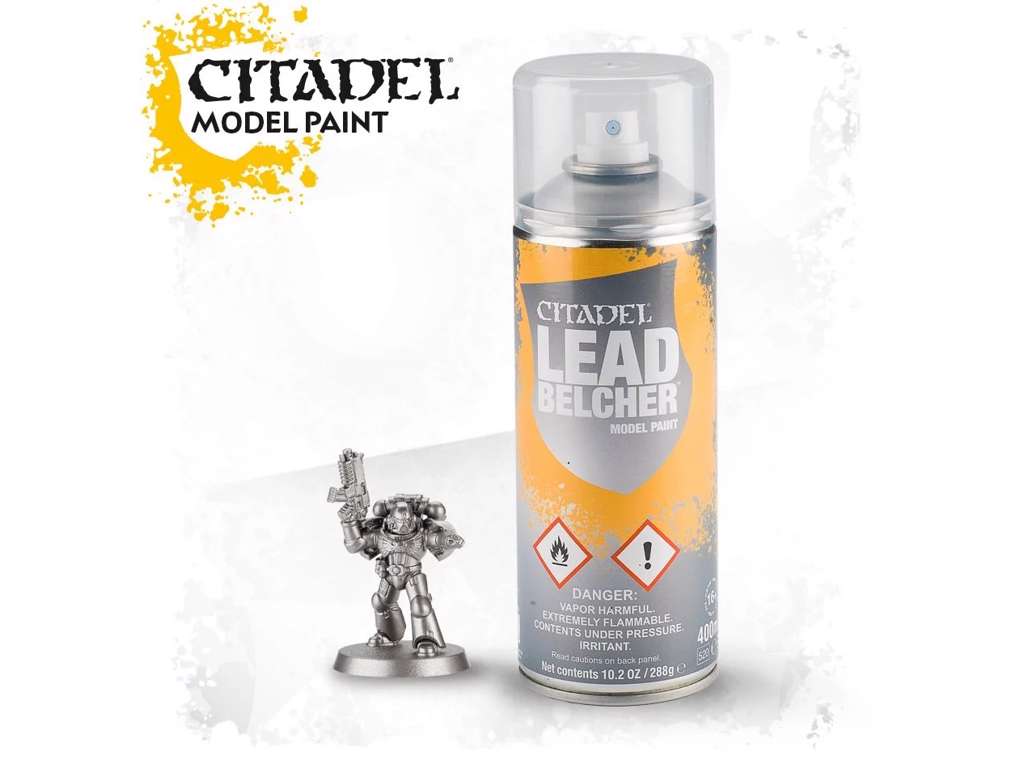 Leadbelcher spray paint fra Citadel 400ml.