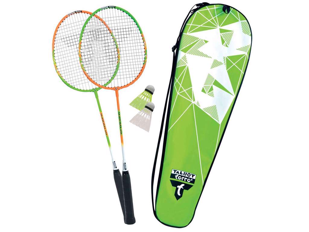 Badmintonsæt med 2 fjerbolde