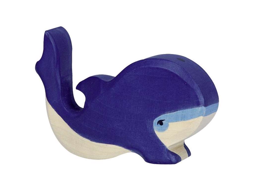 Blåhval af træ - 6 cm