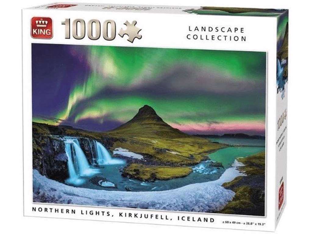 Nordlys på Island puslespil på 1000 brikker fra King