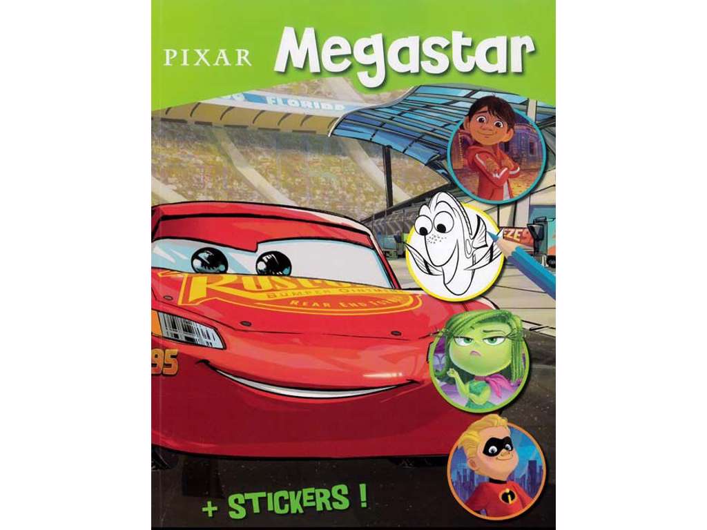 Disney megastar malebog med klistermærker på 128 sider - Pixar