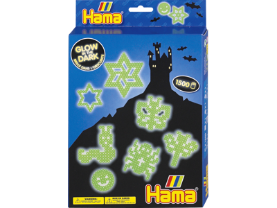 Hama Perler Gaveæske 1500stk der lyser i mørke