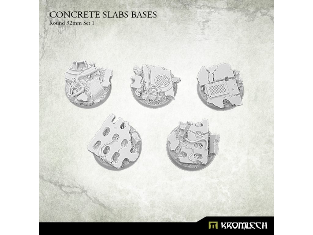 Concrete Slabs Bases Round 32mm Set 2 5 stk