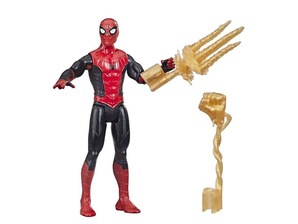 Spiderman 3 Mystery Web Gear action figur af Spider-Man Black and Red Suit på 12 cm