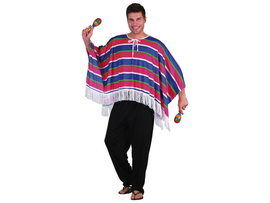 Mexikaner poncho - voksen kostume - one-size