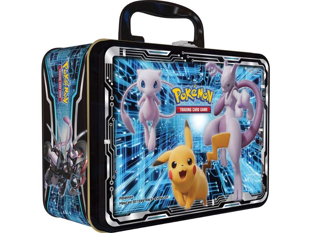 MewTwo Mew og Pikachu tin madkasse med masser af pokemonkort