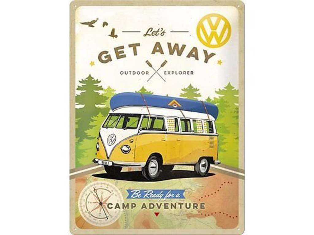 Lets Get Away metal skilt 30 x 40 cm