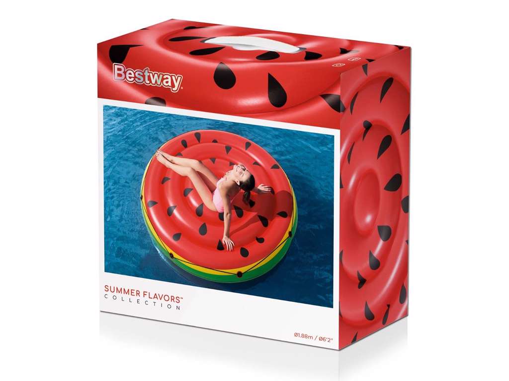 Vandmelon stor rund luftmadras på 188 cm