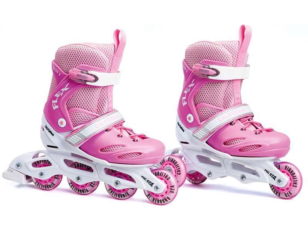 2-i-1 California rulleskøjter strørrelse 32-35 - lyserød
