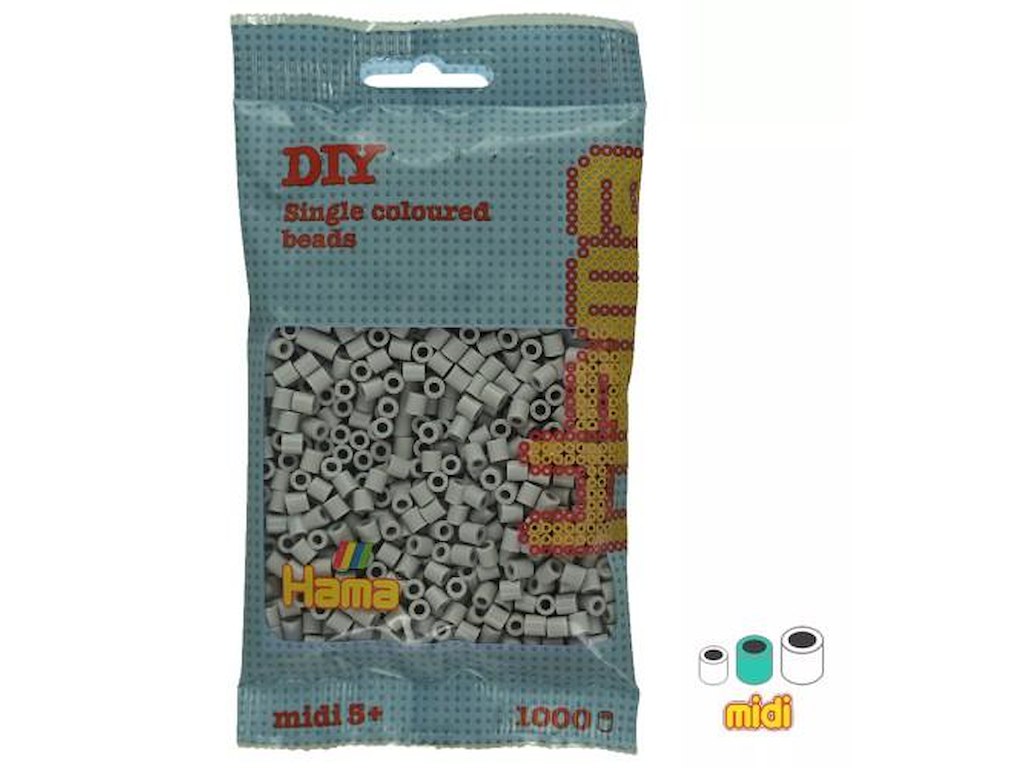 Hama midi perler 1000stk skyet grå