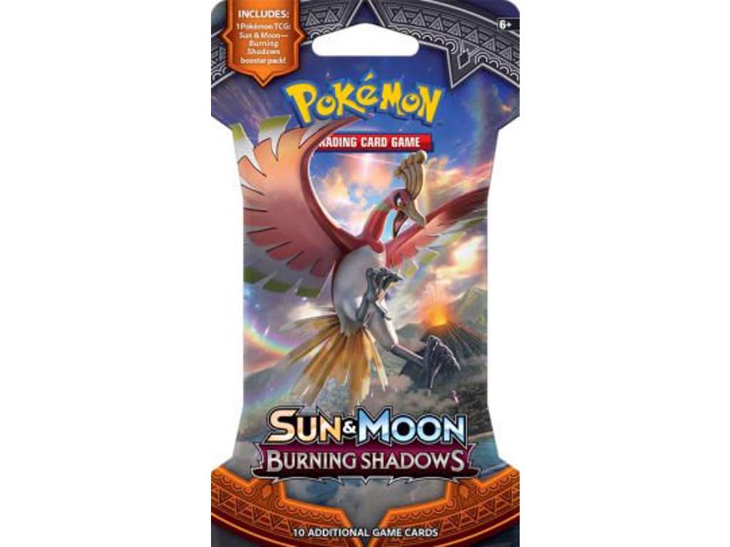 Pokémon Sun & Moon Burning Shadows boosterpakke på blister