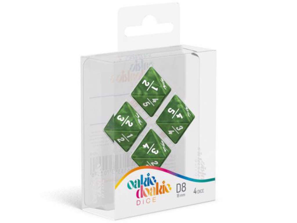  Oakie Doakie Dice D8 Dice 18 mm Goyf Marble - Green (4)