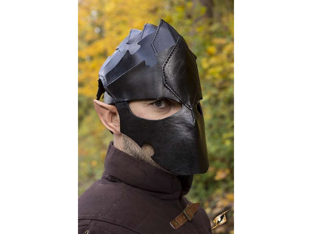 Læderhjelm - Assasin Helmet - Black - Medium