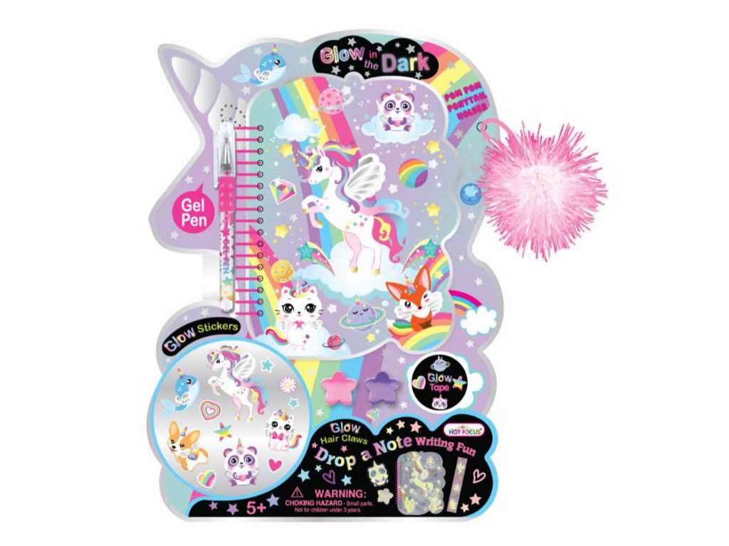 Glow in the Dark Spiralblok Enhjørning