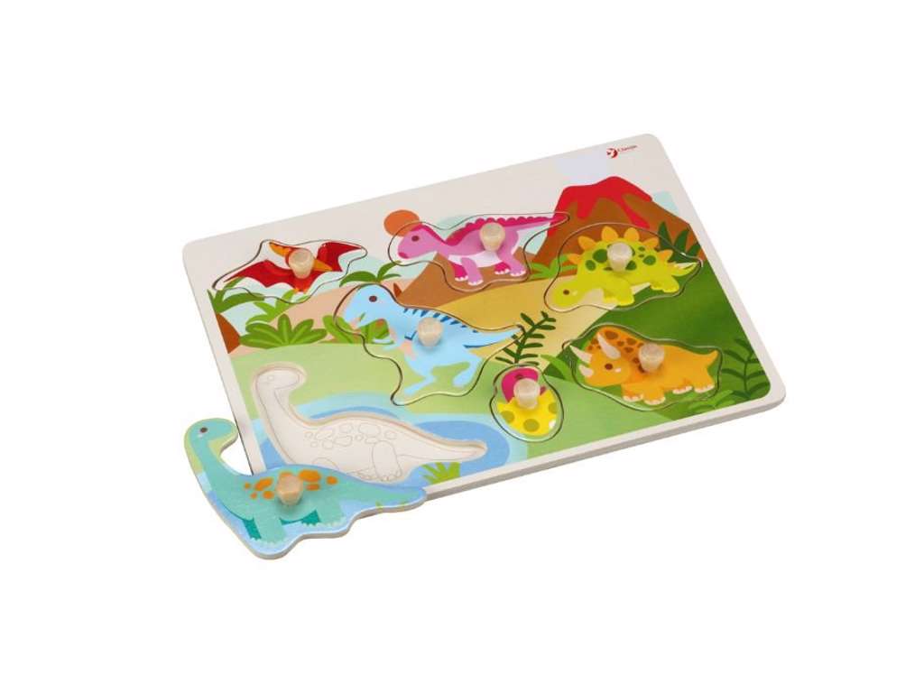 Dinosaur knoppuslespil med 7 brikker