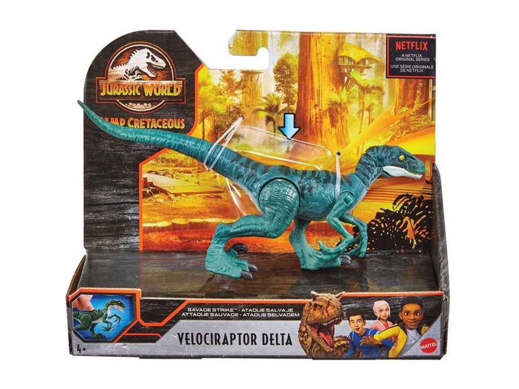  Jurassic World Savage Strike Delta Blue action figur på 19 cm