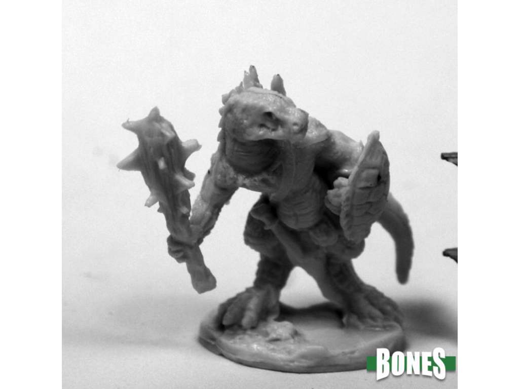 Lizardman /club & shield figur fra Reaper