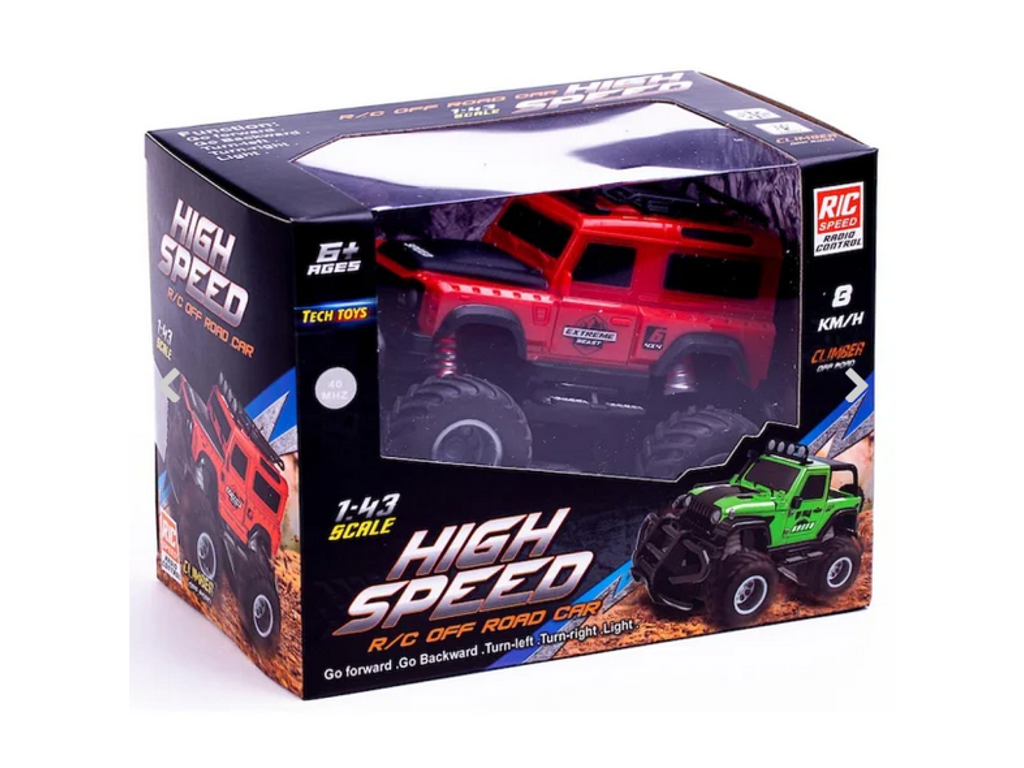 Off Road Car R/C 1:43 - Fjernstyret Bil - Rød