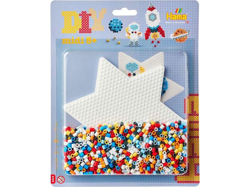 Hama midi blisterpakning stor stjerne, space