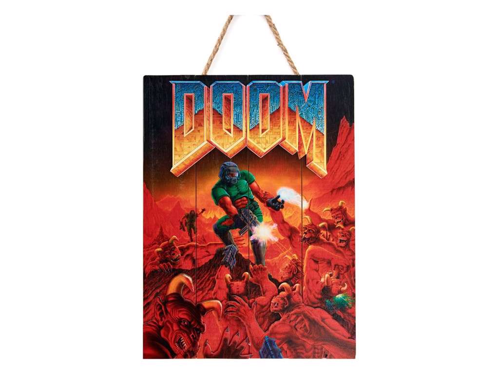 Doom træplade plakat på 30 x 40 cm