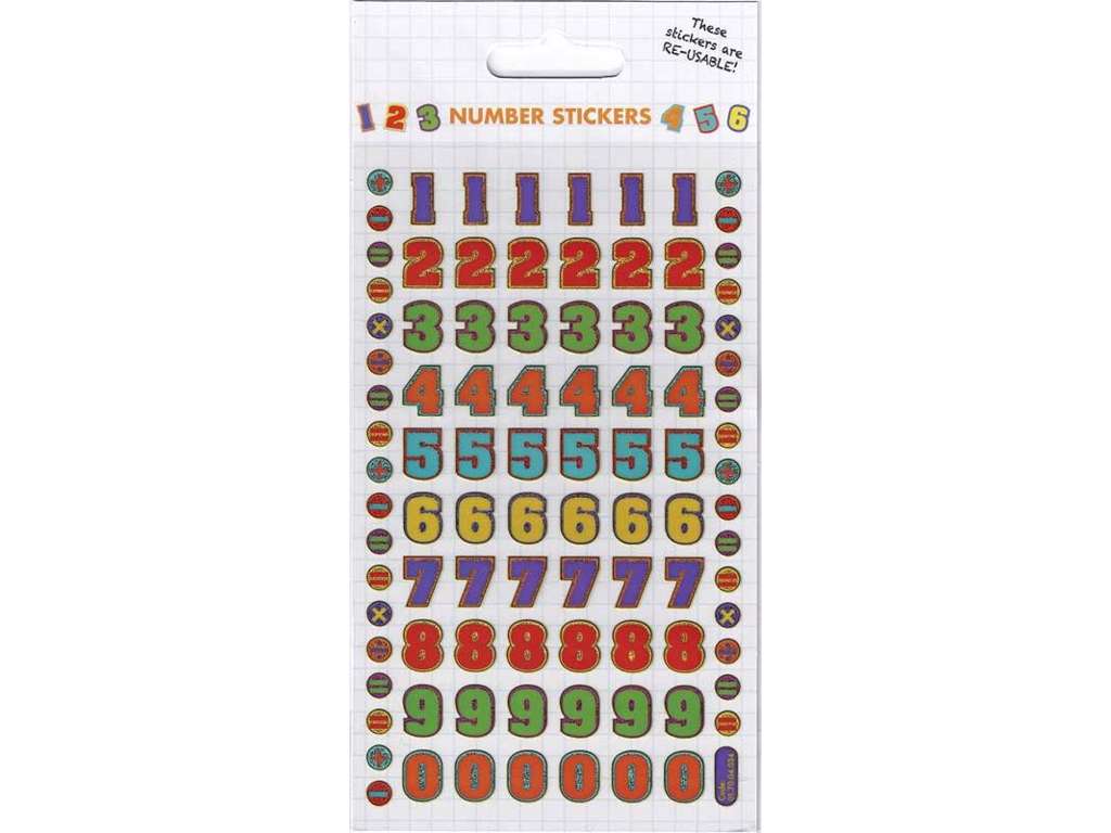 Farverige tal – Genanvendelige klistermærker