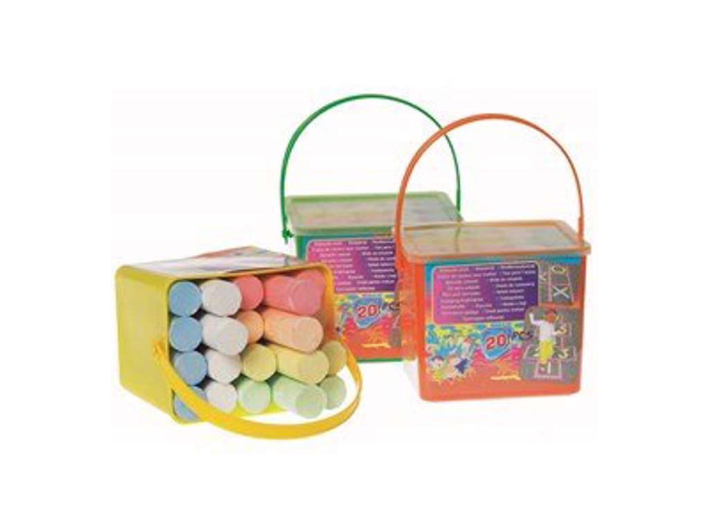 20 stk farvede gadekridt i spand