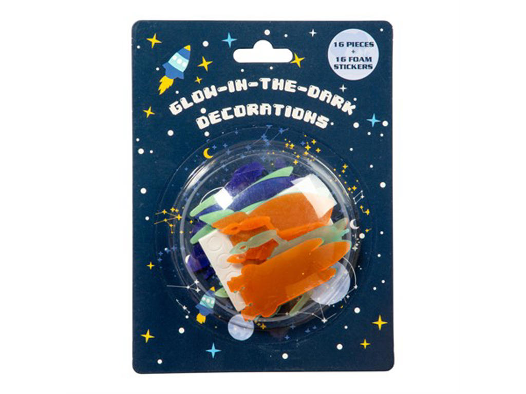 Selvlysende space dekorationer til væggen