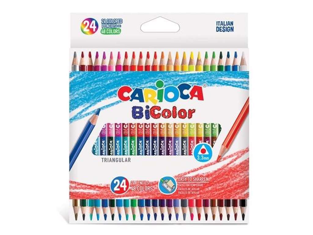 Carioca trekantede tofarvede farveblyanter – 24 stk