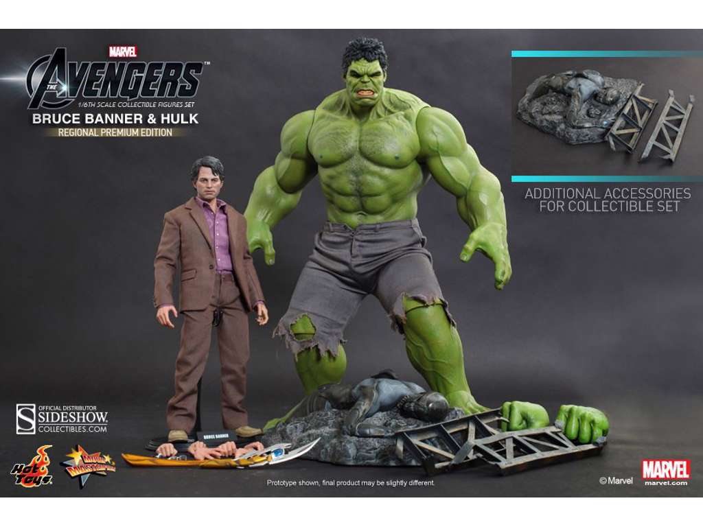 The Avengers Movie Masterpiece 1/6 Bruce Banner & Hulk 42 cm fra Hot Toys