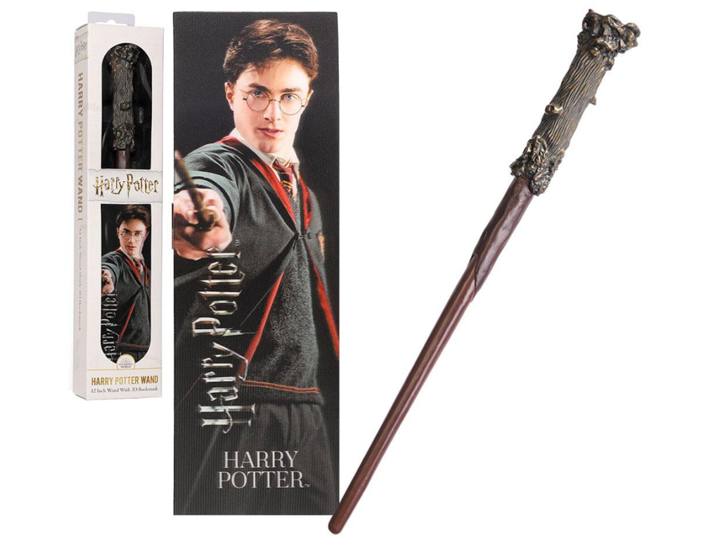 Harry Potters tryllestav i PVC med 3D-bogmærke