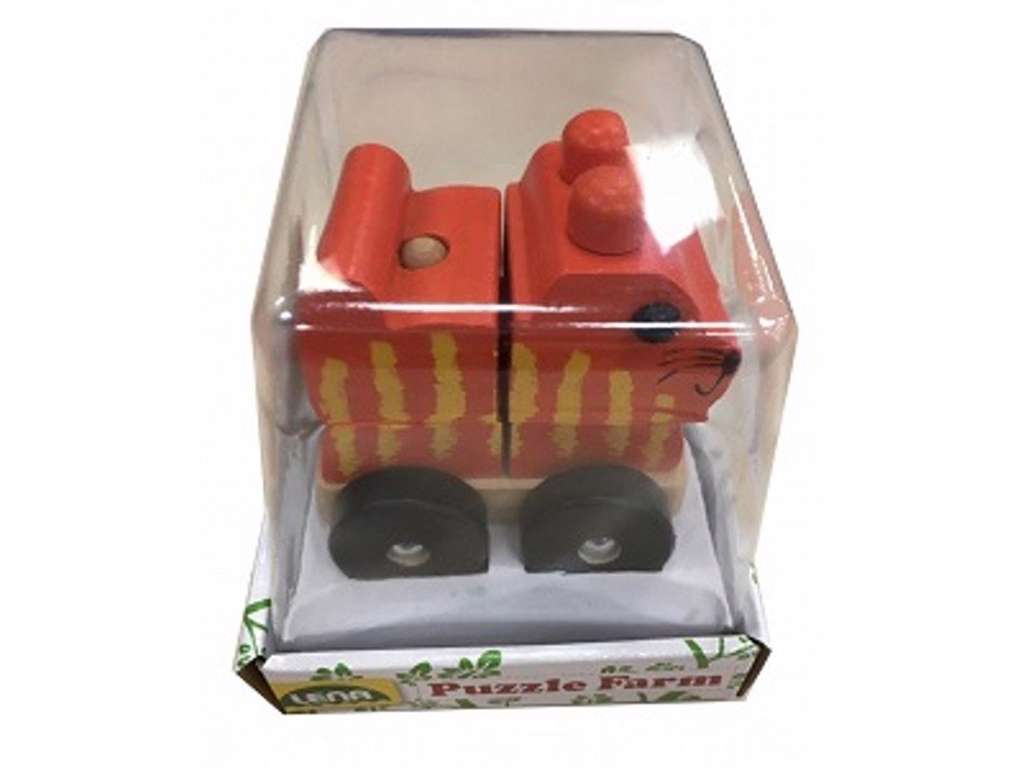 Bil i træ med byggeklodser