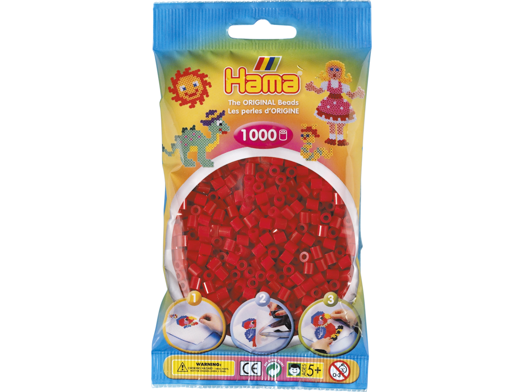 1000stk. Hama Midi julerød  207-22