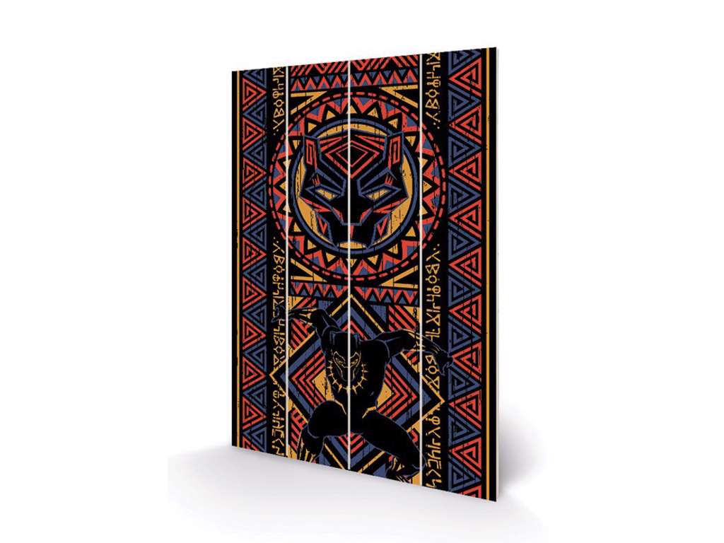 Black Panther "Tribal Print" træ plade "plakat" 40x60cm