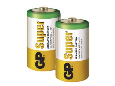 GP Super Alkaline D batterier 2 stk