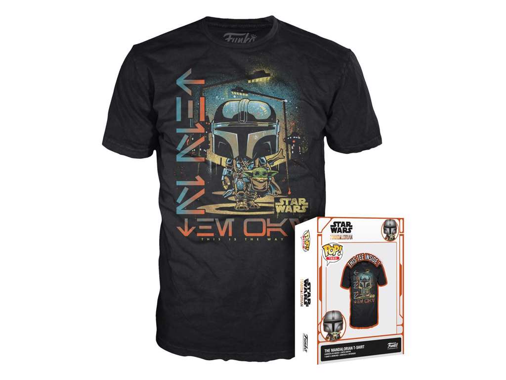 Star Wars The Mandalorian POP! Tees T-Shirt The Mandalorian Størrelse Small