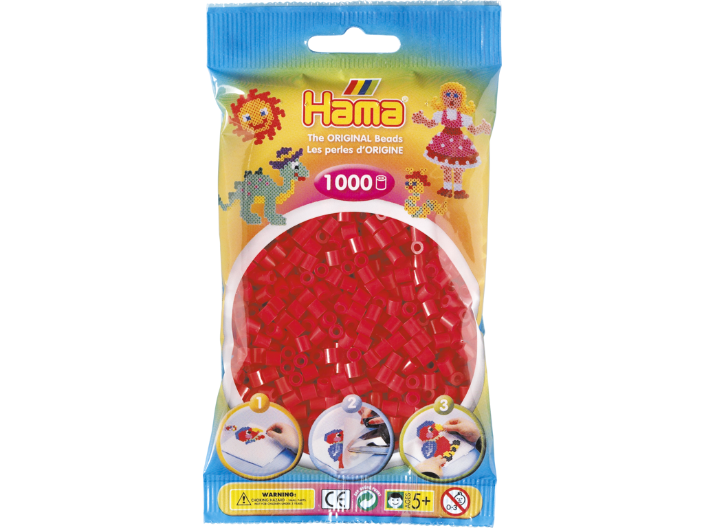 1000stk. Hama Midi rød  207-05