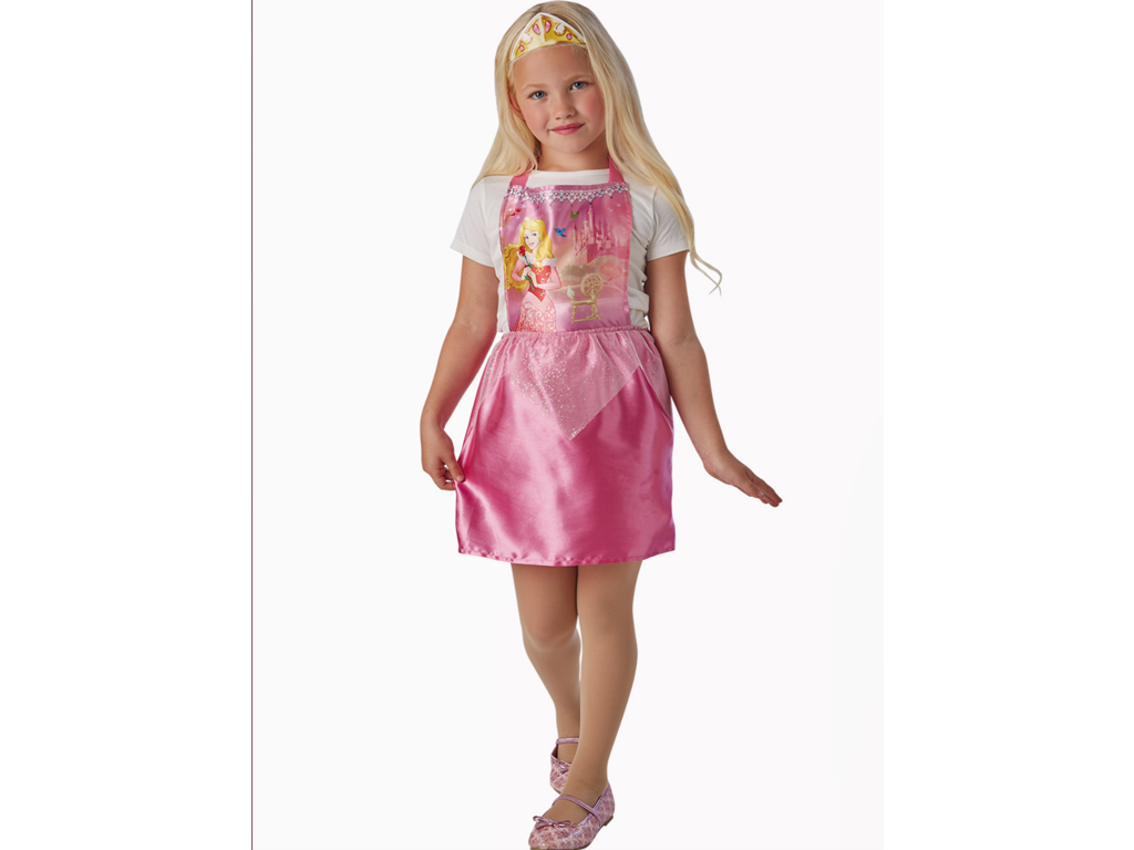 Tornerose kjole og krone - 3-6 år