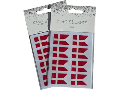 Oblater / Stickers med Flag – 3 ark, 24 stk.