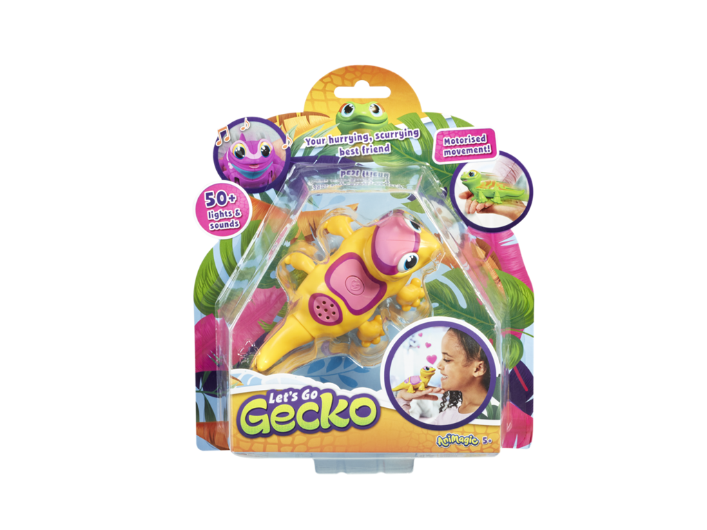 Animagic - Let's Go Gecko elektronisk kæledyr - Gul